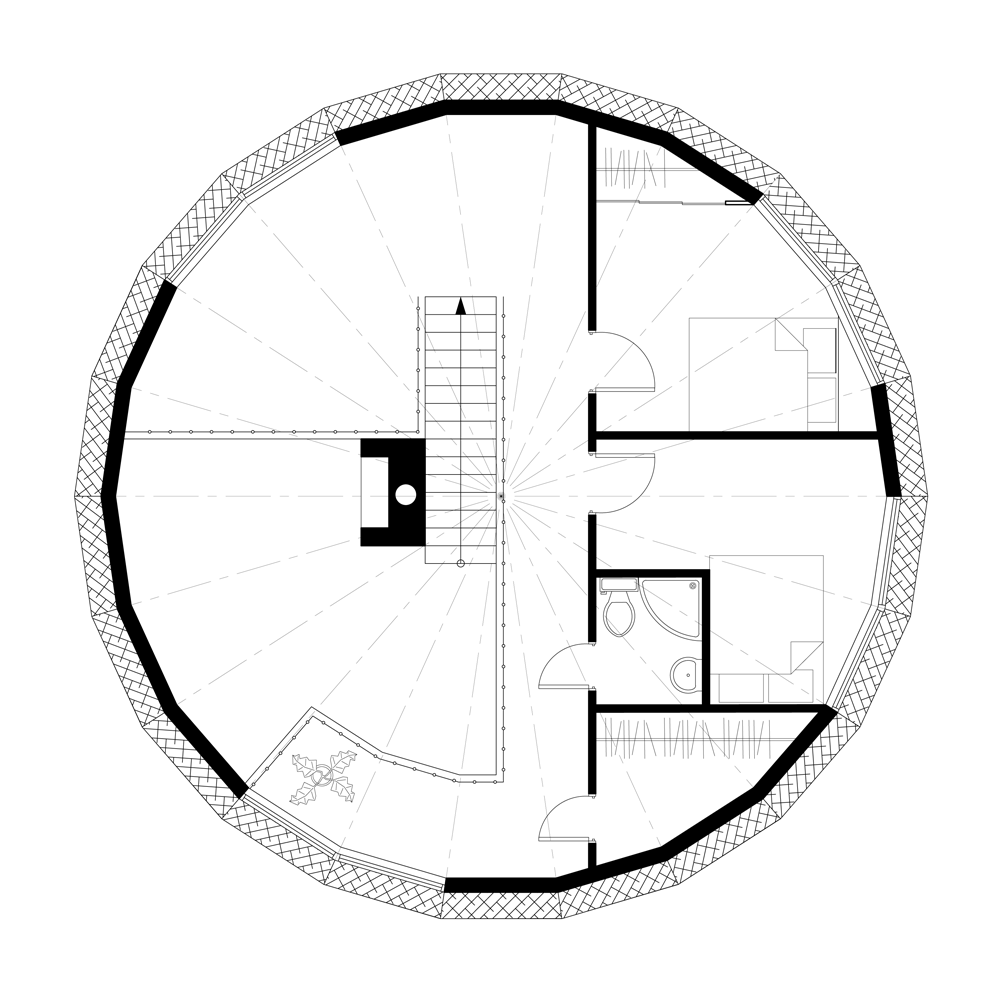 KombodomD12 frame of a two-story domed house