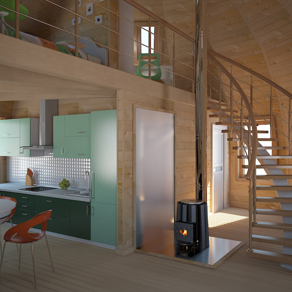 Kombodom D8 frame of a two-story domed house